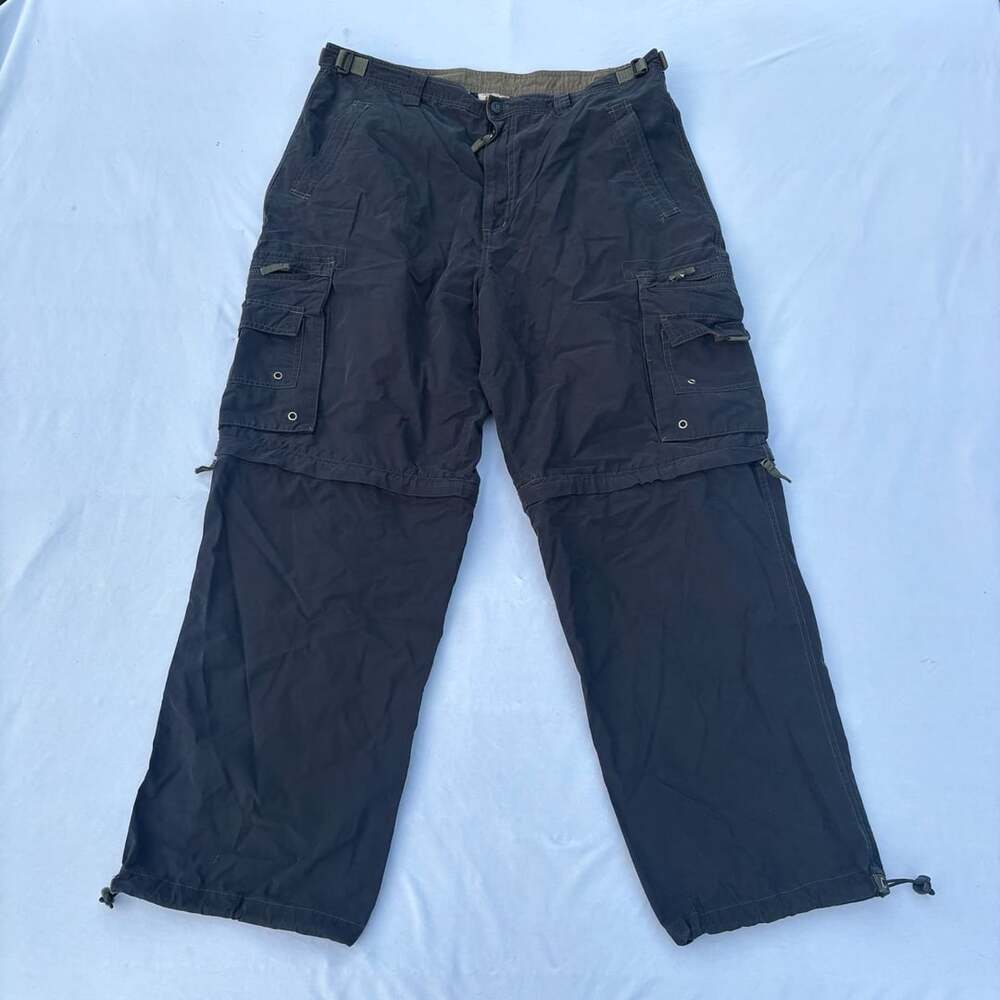 Adirondack Trading Company Convertible Cargo Pants Size 38x32 Black Cotton Nylon